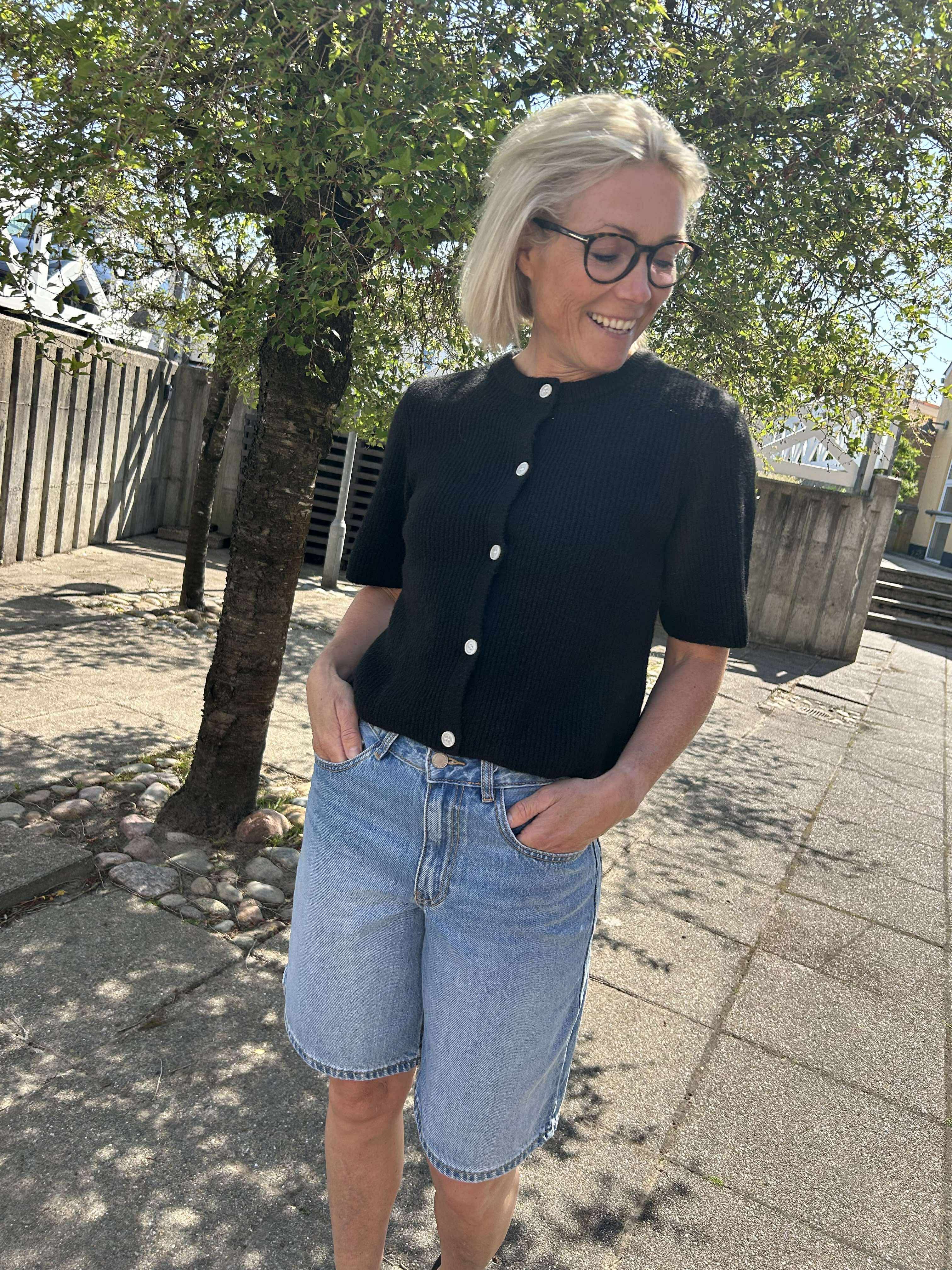 PCSILLY SS Knit Cardigan - Black